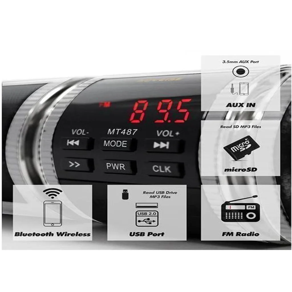 Bluetooth стерео Колонка на руль система Mp3 FM радио светодиодный дисплей