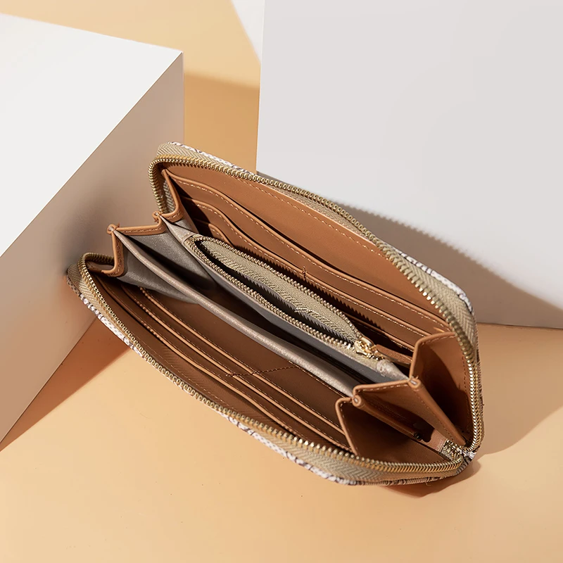 MARRY KORS, женские кожаные кошельки на молнии, бежевый карман для телефона, кошелек, держатель для карт, Женский Длинный кошелек, портмоне, держатель для карт, клатч