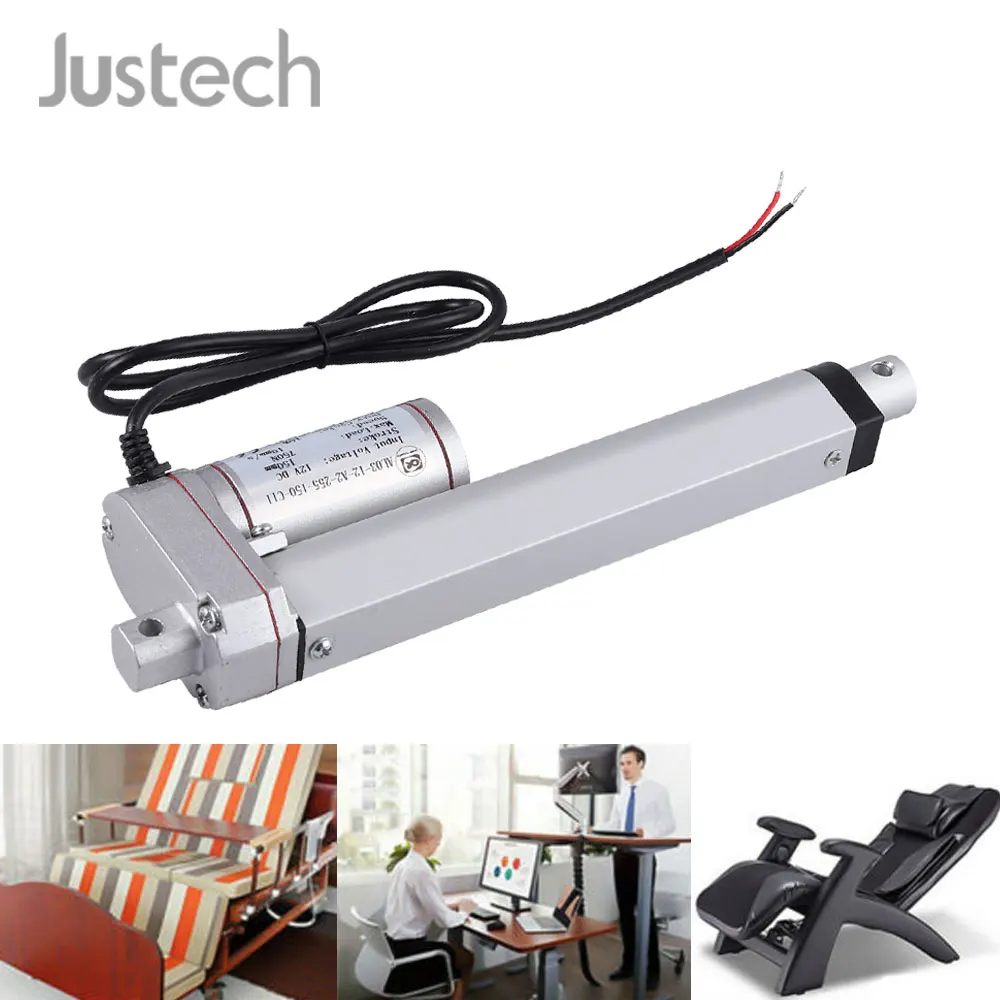 Электрический линейный привод Justech мотор 12 В 150 Н двигатель из алюминиевого