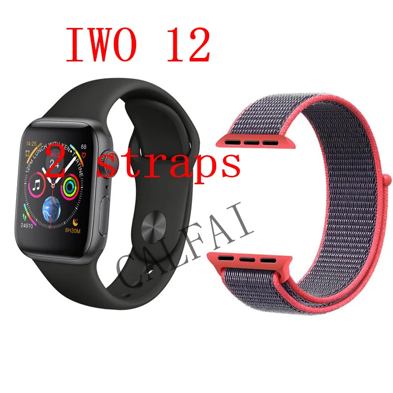 Часы 5 IWO 12 Bluetooth умные часы 1:1 умные часы 40 мм 44 мм чехол для Apple iOS Android телефон сердечного ритма PK IWO 11 - Цвет: Черный