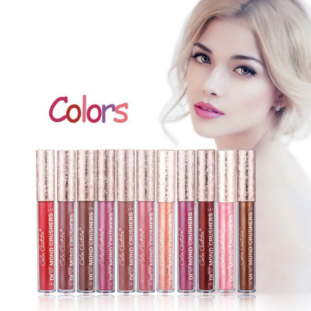 Блестящий Алмазный Блеск для губ золотой очаровательный долговечный тату жидкая