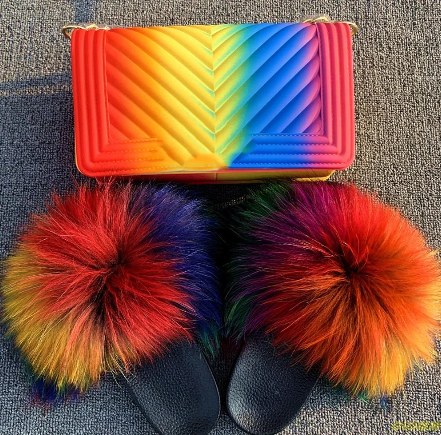 2020 для женщин из натурального Лисьего меха шлепанцы без задника с открытыми