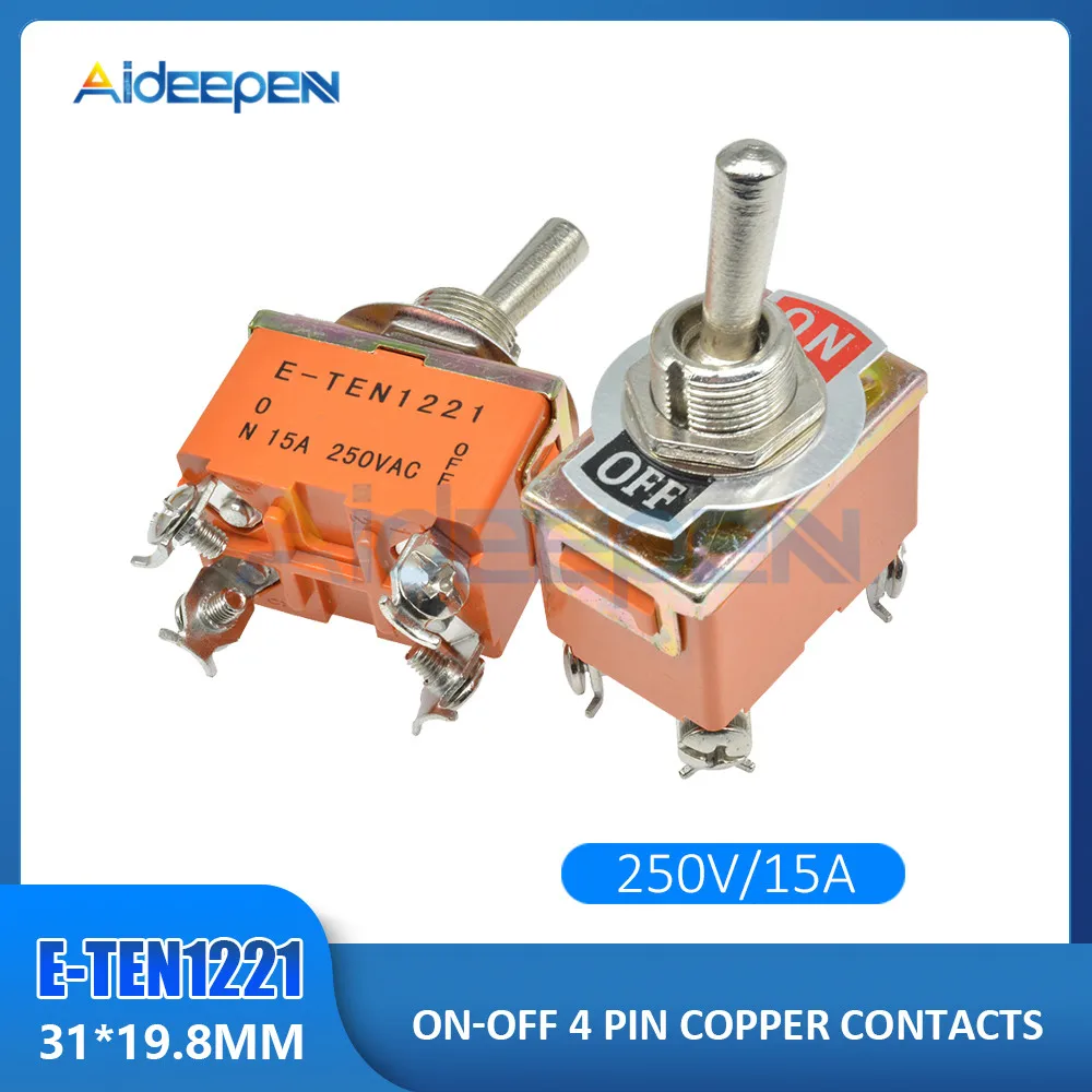 E-TEN1221 Автоматический переключатель переменного тока 250V 15A ВКЛ-ВЫКЛ-на 2-контактный 3-контактный 4-контактный 6-контактный переходник с внутренней E-TEN1021 E-TEN1122/1121/1221/1321/1322 Водонепроницаемый Кепки - Цвет: E-TEN1221