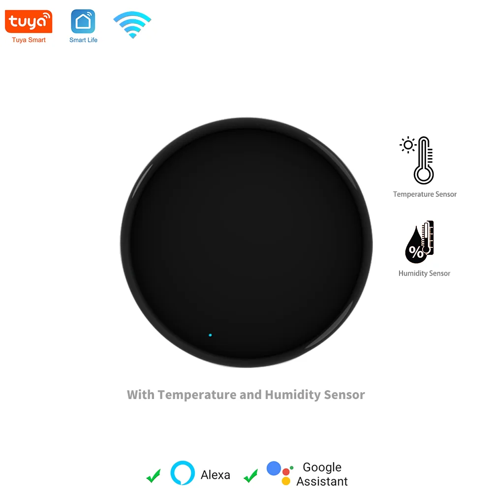 

Tuya WiFi Smart IR with Temperature & Humidity Sensor for Smart Home Automation for Air Conditioner TV Support Alexa,Google Home