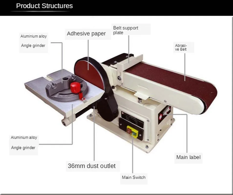 4x6 дюймов настольный деревообрабатывающий шлифовальный станок полировальный
