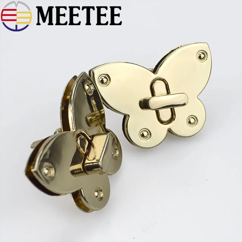 2 шт. Meetee новые сумки с золотым замком металлическая упаковка закрученные замки