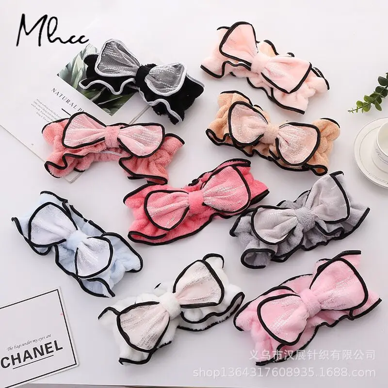 

Coral Fleece Headband Cute Hair Accessories Girl Bow Hair Band Korean Style Casual Headdress Women Rabbit Ear Hair Band