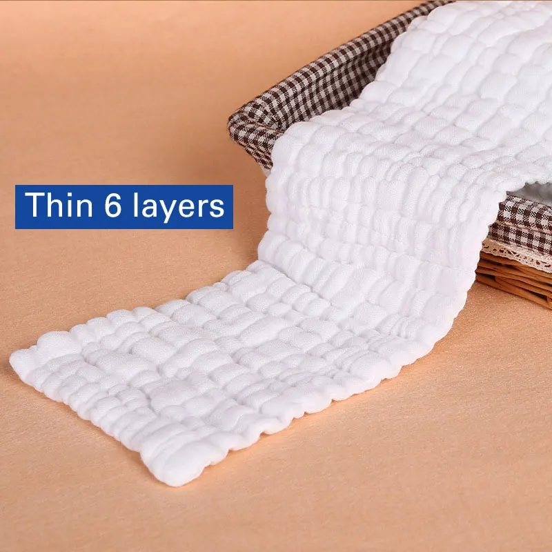 Thin 6 layers Для матери и ребенка подгузников приучение к горшку подгузник Подгузники Многоразовые Детские вставка для подгузников хлопковые моющиеся Уход за ребенком - Цвет: Thin 6 layers