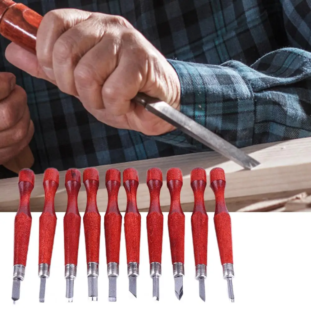 

Профессиональный нож для резьбы по дереву, резец из березы, легированной стали, высокопрочный, для работ по дереву, 10 шт.