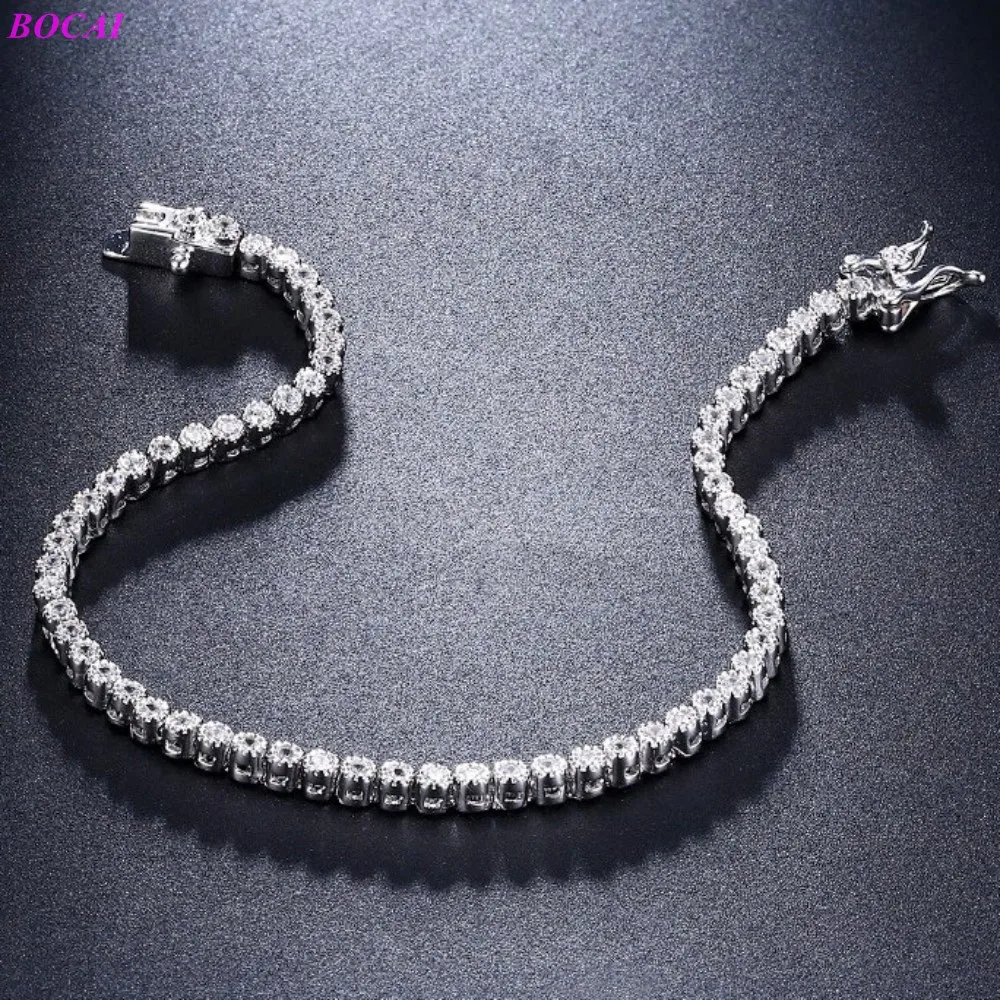 

BOCAI S925 pure silver bracelet for women 2020 new fashion women's personality jewelry 925 sterling silver Zircon Bracelet
