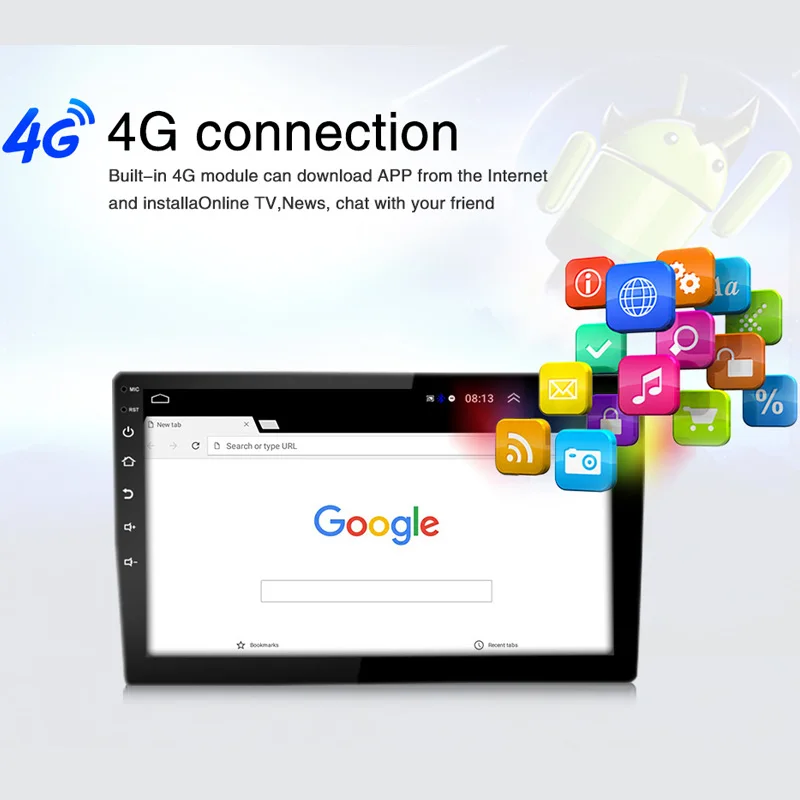 Автомагнитола мультимедийный плеер Android 9 1 стерео головное устройство Wi-Fi 4G BT для