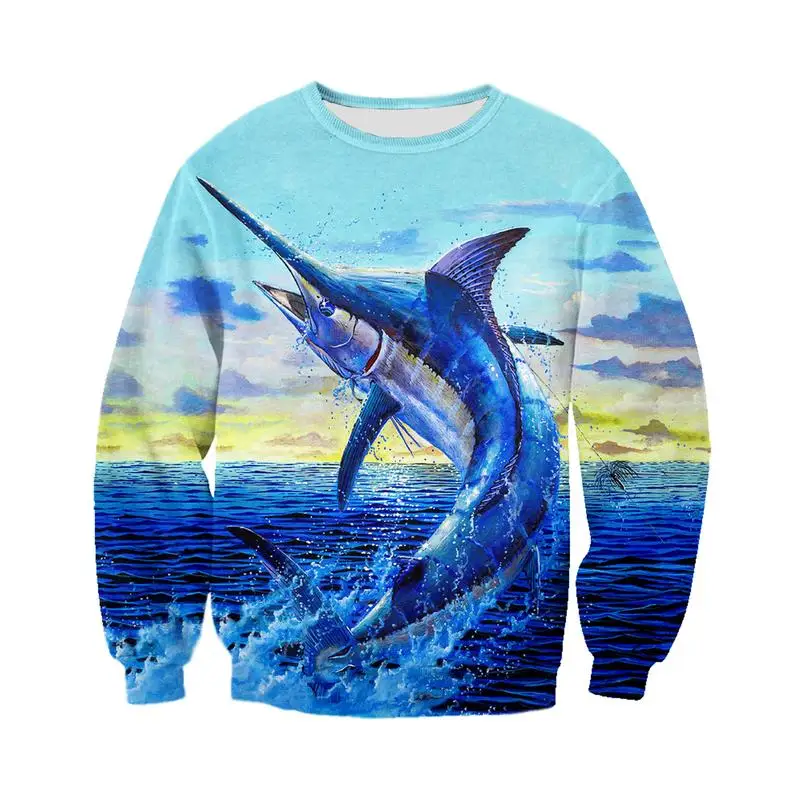 

New 3D printing fishing Hoodie fashion casual Sweatshirt