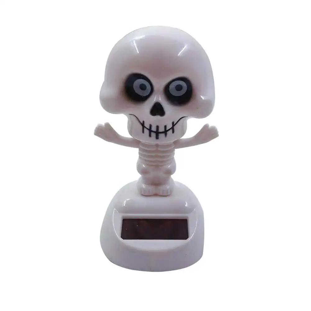 Автомобильная кукла на солнечной батарейке для Хэллоуина Череп солнечный свет