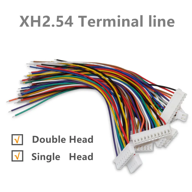

10PCS JST XH2.54mm Pitch Female Connector Wire 10CM 15CM 20CM 30CM 26AWG 2P3P4-12Pin Single End/Double End Cable Electronic Wire