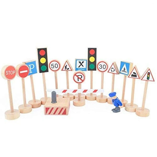 16 шт красочные деревянные уличные дорожные знаки парковка сцена Дети