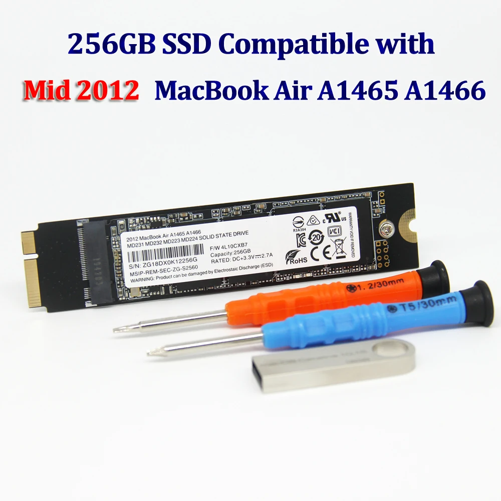 SSD 256 ГБ для 2012 Macbook Air A1465 A1466 Md231 Md232 Md223 Md224 твердотельный накопитель Mac