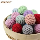 TYRY.HU 20 шт., 1620 мм, круглые деревянные бусины для вязания крючком, смешанные детали, могут жевать, сделай сам, украшения для кормления, органические бусины для браслета-прорезывателя