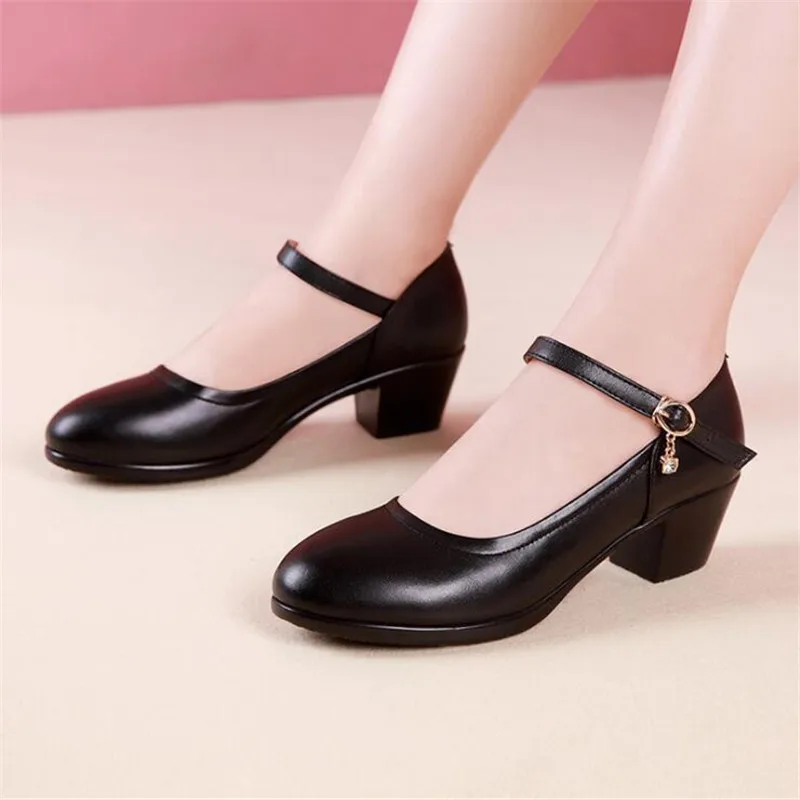 Размеры 34-43 женская обувь из натуральной кожи модная для танцев на квадратном