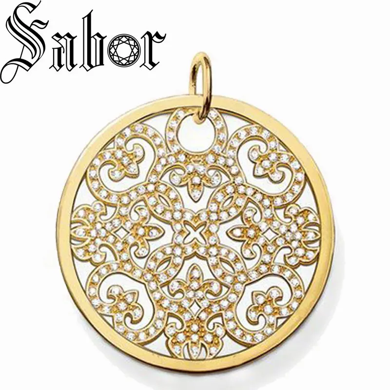 Золотистая подвеска с орнаментом модные ювелирные украшения для женщин