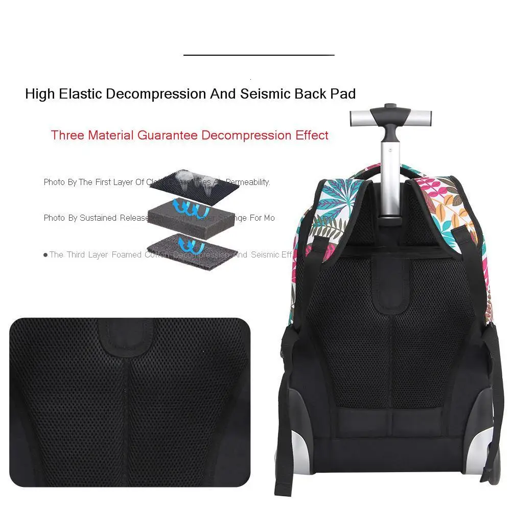 18 дюймовый рюкзак на колесиках детский школьный школьная сумка для