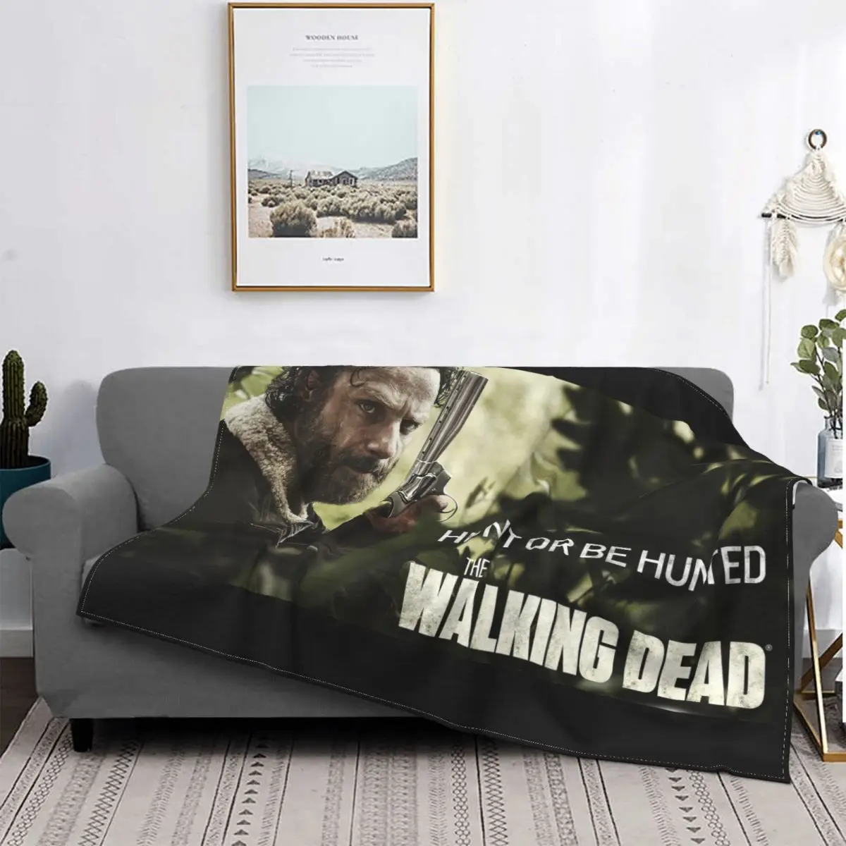 

Rick Grimes Andrew Lincoln Blankets The Walking Dead Horror Zombie Flannel Vintage Soft Throw Blanket for Bed Sofa Textile Decor