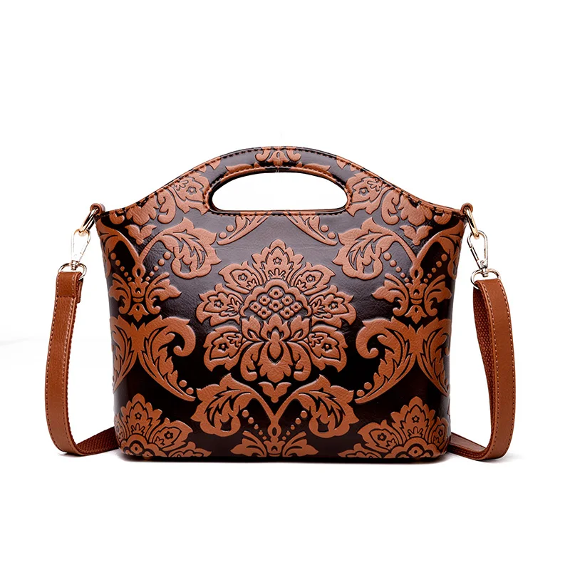 

New Flower Pattern Design Women's Shoulder Bags Luxury Designer Women Genuine Leather Crossbody Bag Fashion Ladies Handbag Sac