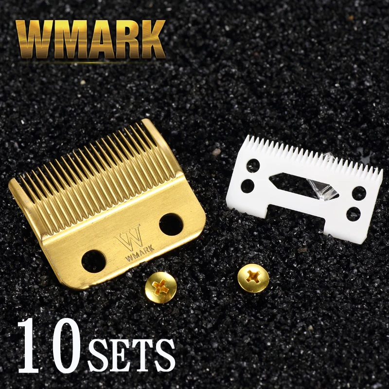 10 sets WMARK профессиональная машинка для стрижки волос лезвие высокая коробка сталь клипер аксессуары золотой с керамическим лезвием для беспроводной клипер - Цвет: 10 sets