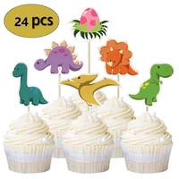 24 pack baby dinosaur cupcake topper dinosaur cake decorations picks for dinosaur theme birthday party baby shower decorations