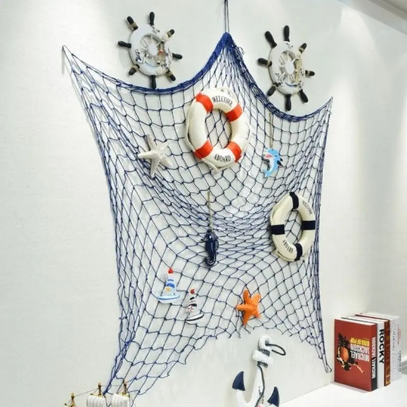 Плетеная рыболовная сеть ручной работы в средиземноморском стиле подвесная
