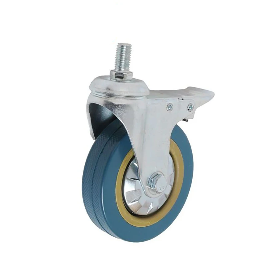 

4PCS/Lot Casters Wheels, 3" Locking Swivel Casters, Screw Diameter M10/M12, Screw Length 30) Casters, No Noise Castor Wheels