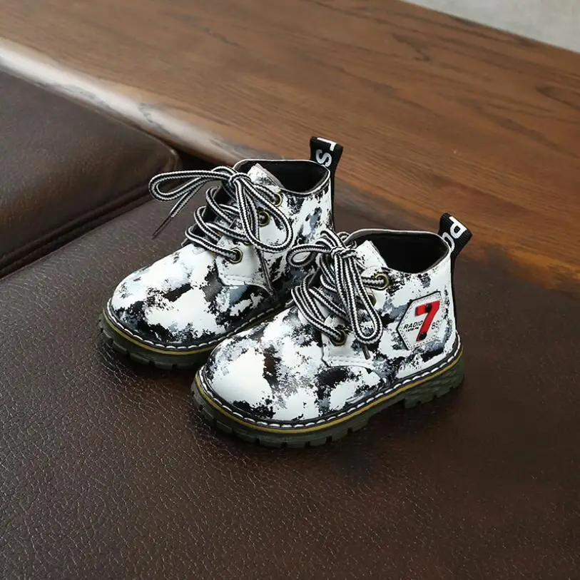 Новые осенние ботинки Martin для мальчиков Новая модная брендовая детская кожаная