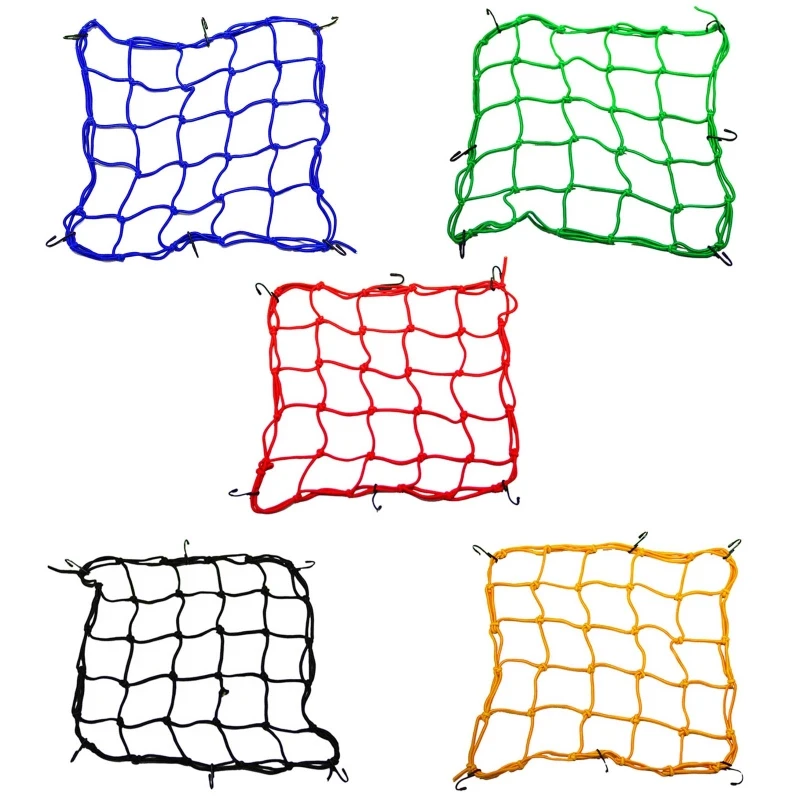 

2022 New Motocycle Cargo Net Organizer Storage Net Bag Stretchable Luggage Mesh 40x40cm