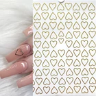 Золотые 3d наклейки для дизайна ногтей с сердечками, 1 шт., самоклеящиеся ультратонкие полые наклейки,  украшения для ногтей, слайдеры для ногтей набор картинки для ногтей,дизайн для ногтей 2021