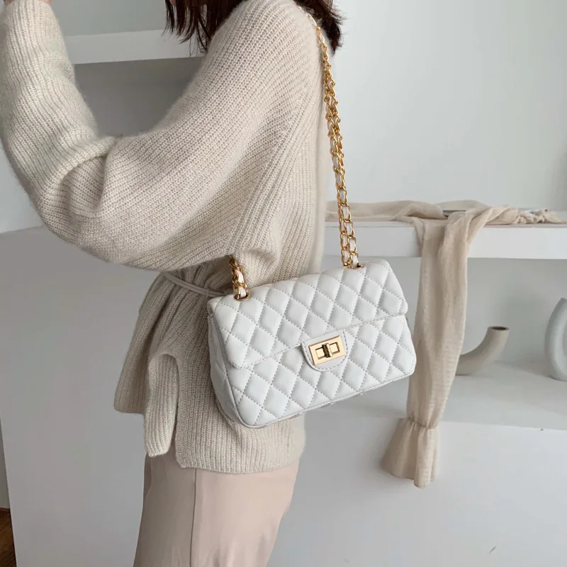 

PU Leather Shoulder Bag for Women 2021 Simple Luxury Solid Color Crossbody Bag Ladie Design Fashion Handbag and Purses