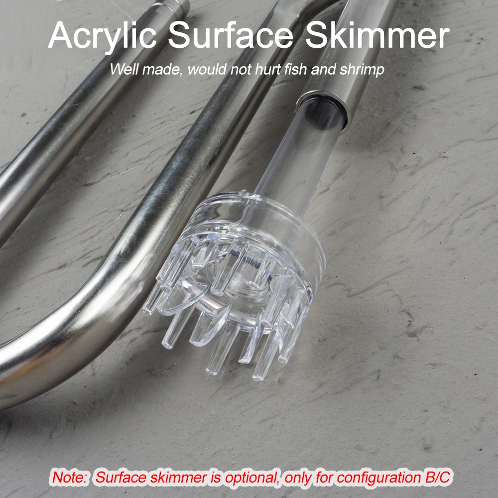 304 Steel Stainless Inflow Outflow Lily Pipe for Aquarium Filter Planted Tank Acrylic Surface Skimmer Metal Accessories |