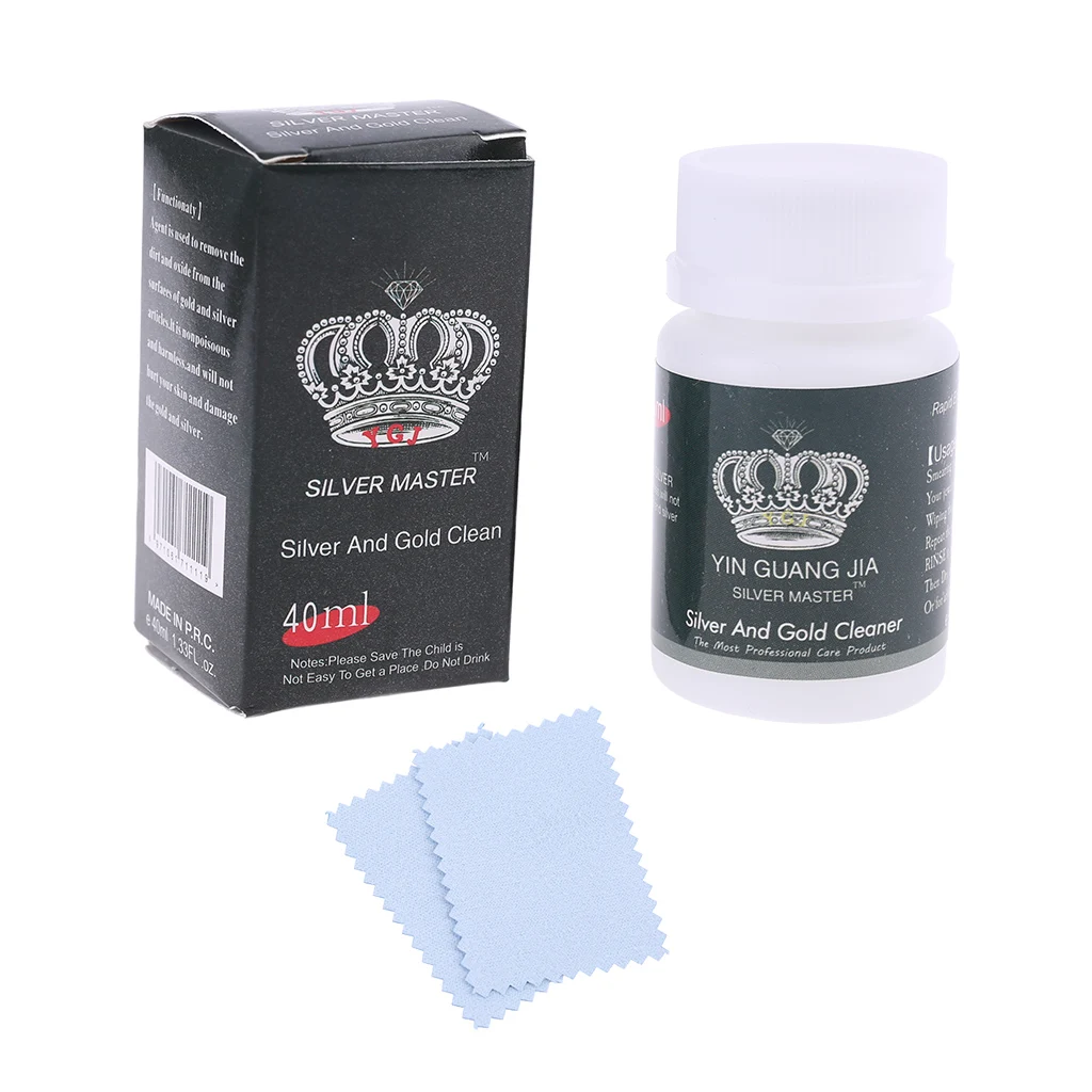 

40ML Jewelry Cleaning Polishing Cloth Liquid Anti-Tarnish Silver Gold Cleaner