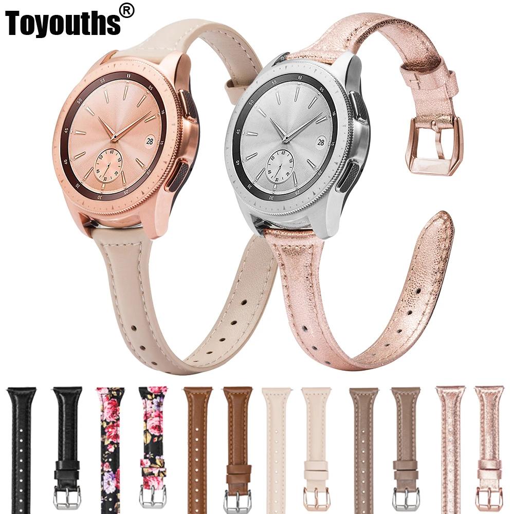 Fashion Leather Strap For Samsung Galaxy Watch 42mm 46mm Band Genuine Leather Replacement Strap For Galaxy Watch Active2