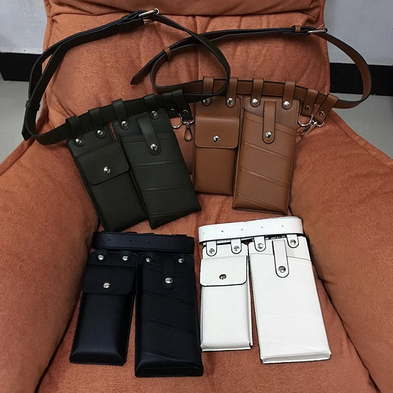

2 Bags/set Women Waist Pack Leather Fanny Pack Luxury Women Belt Bag Crossbody Bags Women's Gift Belt Bag Phone Bags For Lady