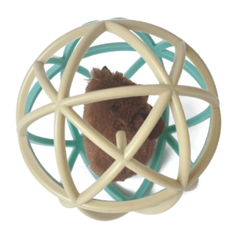 

Pet Vocal Toy Spherical Cage Rabbit Skin Mouse Woven Ball Interactive Educational Toy