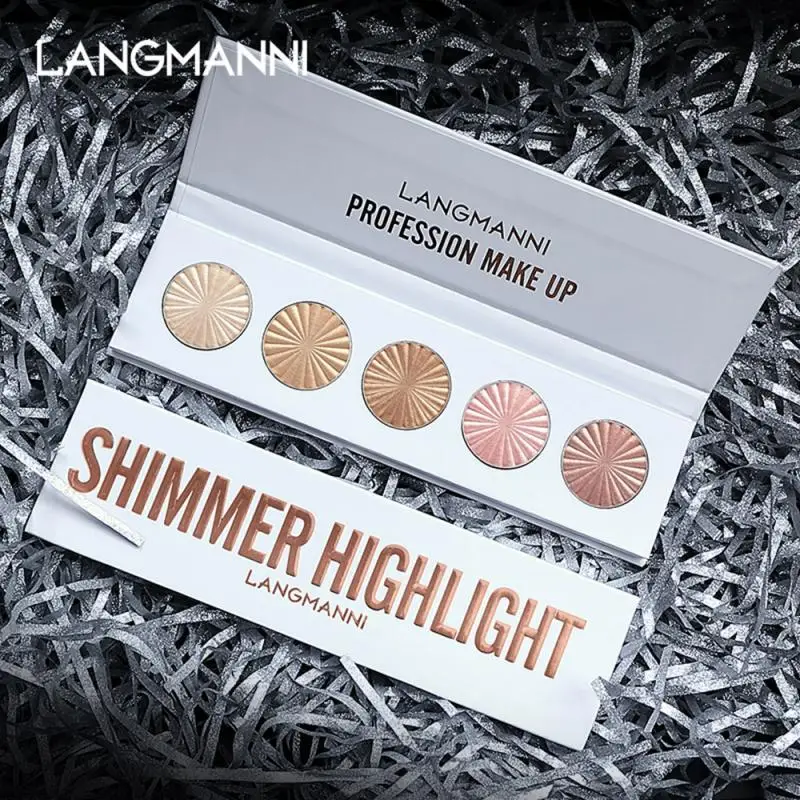 5 Highlighter Facial Bronzers Palette Makeup Glow Face Contour Shimmer Powder Illuminator Highlight Cosmetics Beauty Tools TSLM1 |