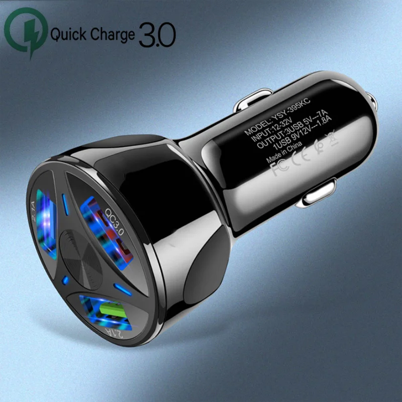 Cargador USB de carga rápida para coche, cargador de teléfono móvil 4,0, 3,0, para iPhone 7, 8, Samsung A50, A70, Xiaomi 8 9, QC