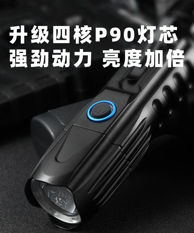 Kaufen Einstellbarer Fokus Jagd Taschenlampe Tragbare Taschenlampen Wiederaufladbare Usb Taschenlampe Power Bank Latarka Led Outdoor Ausrüstung BI50FL