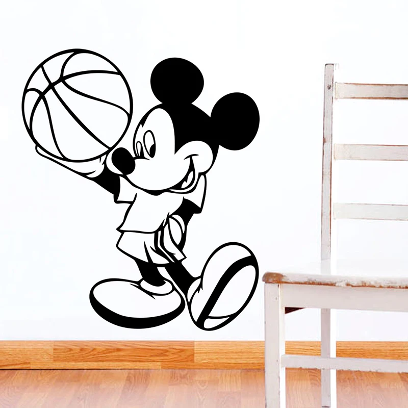 Disney Mickey Mouse Play баскетбол виниловая настенная наклейка для детской комнаты