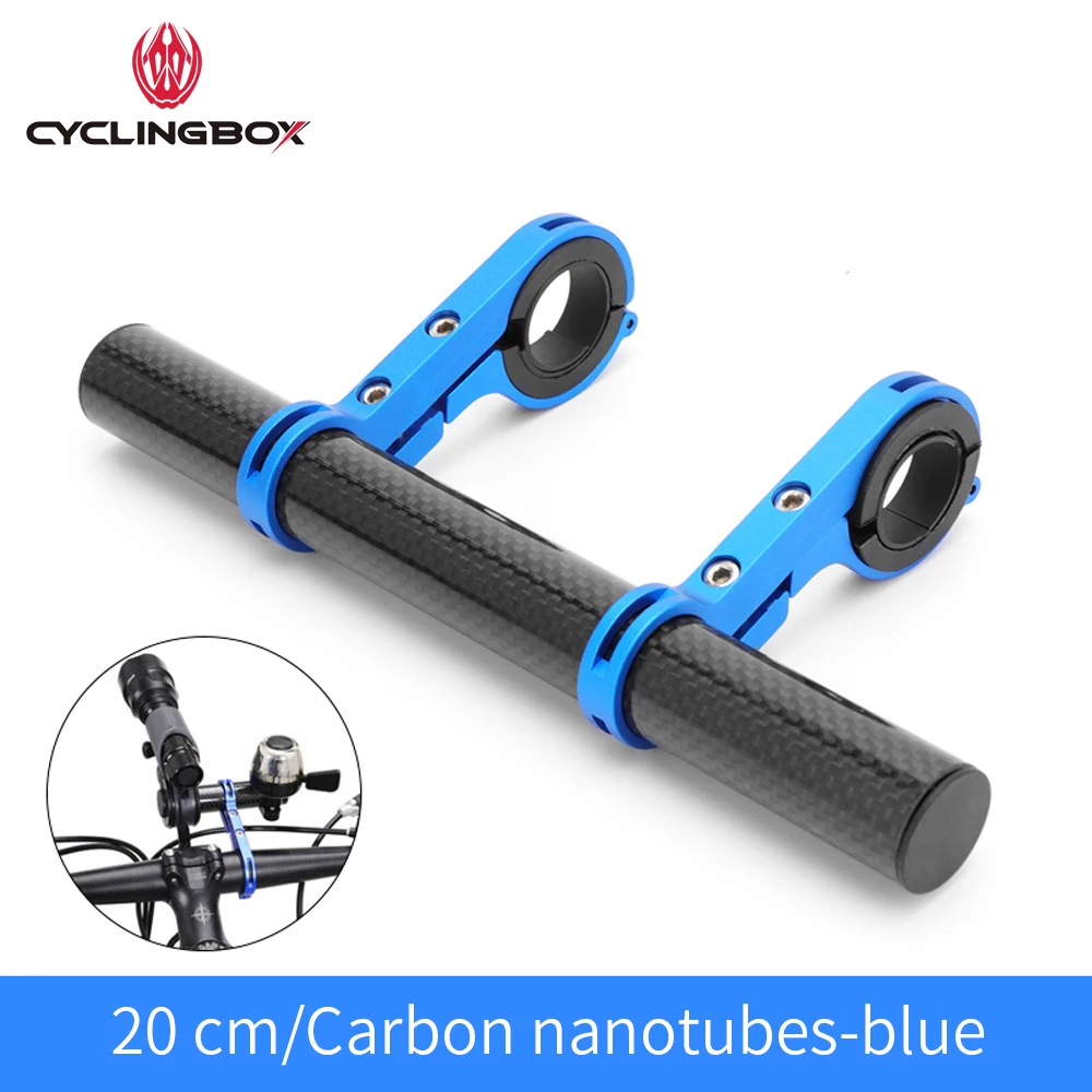 cyclingbox 20cm bike handlebar extender carbon fiber mtb bicycle bracket for bike speedometer headlight light rack phone holder free global shipping