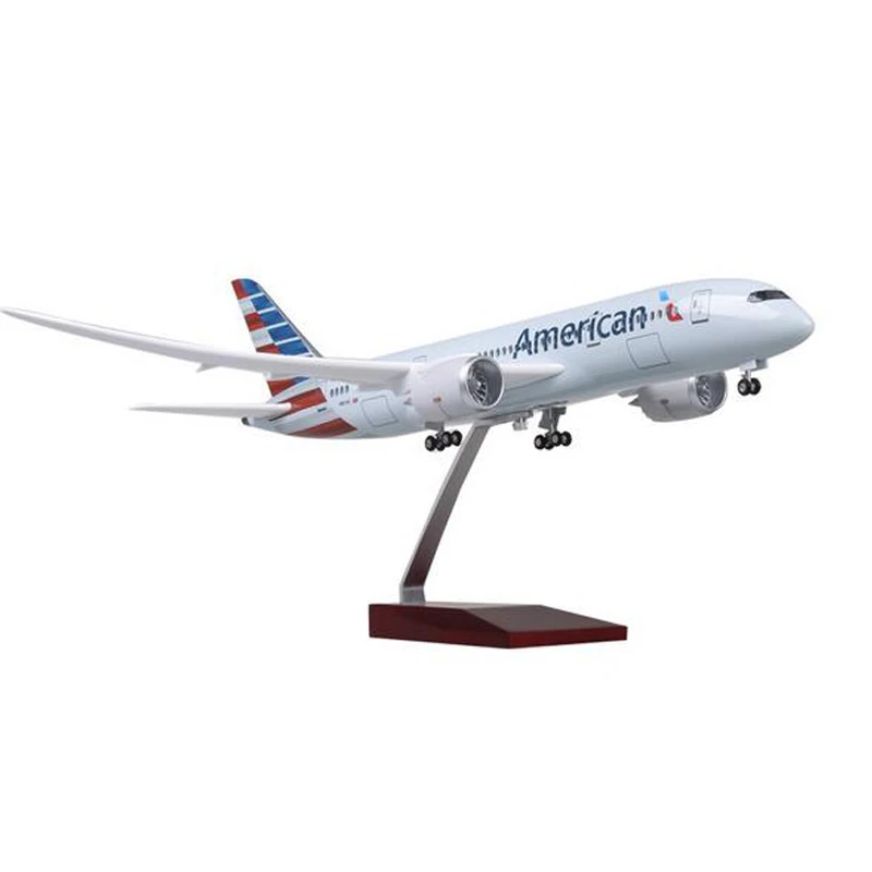 1/130 весы 47 см самолет Airbus B787 модель Американских авиалиний светодиодный