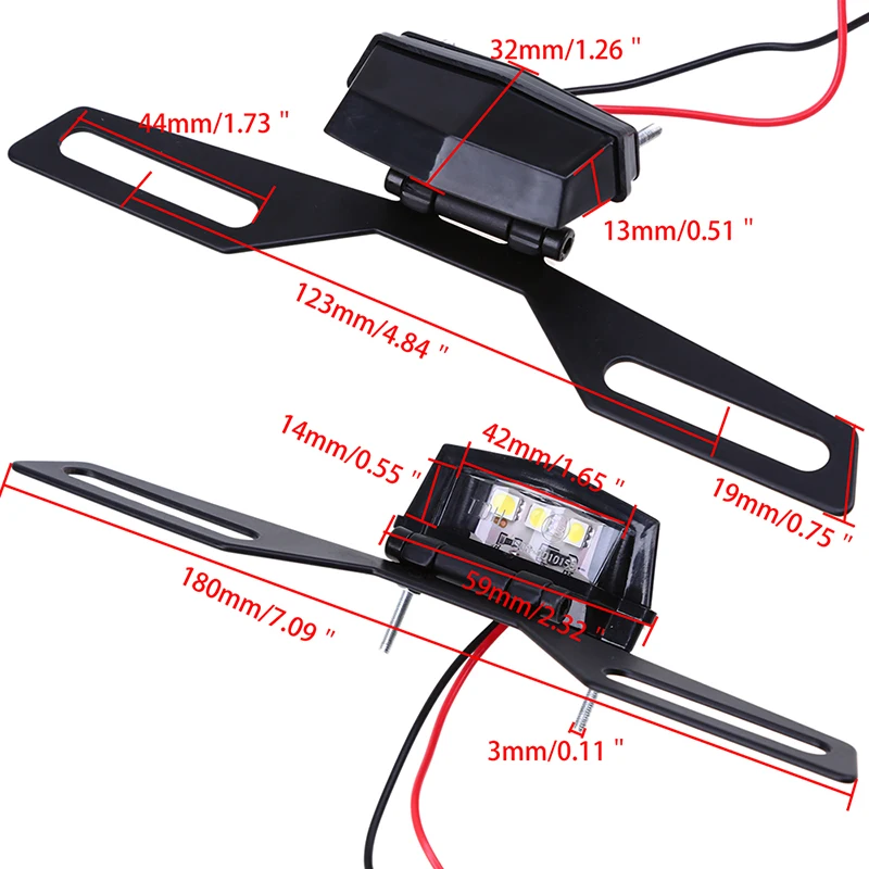 Задний светодиодный фонарь POSSBAY для мотоцикла белый свет 12 В подсветка номерного