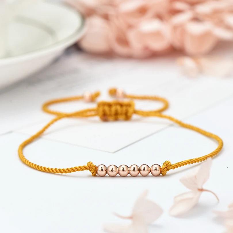 Ручной работы Медь бисера счастливая Веревка Браслеты &amp Браслеты-кольца для Для