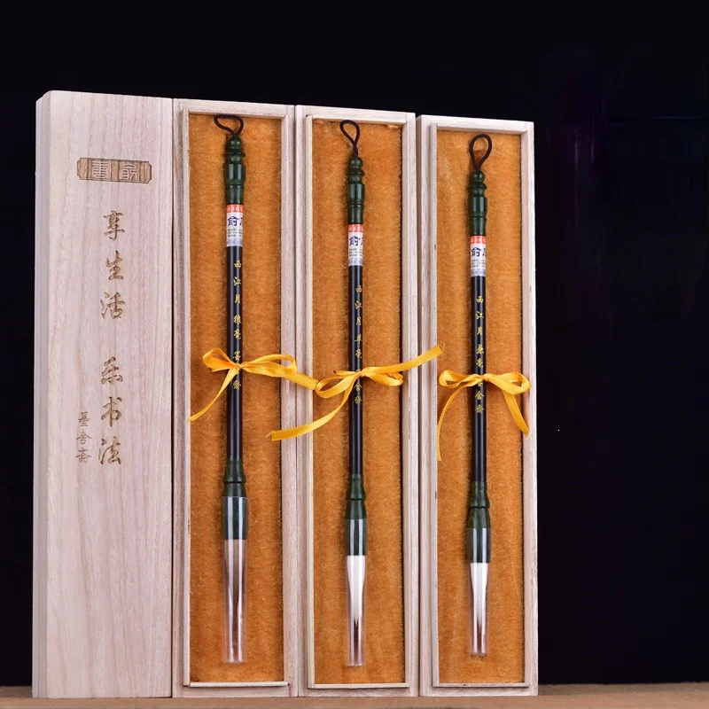 

3pcs/lot Chinese Traditional Calligraphy Pen Brush Running Script Practice Art Stationary Oil Profession Writing Brush with Box