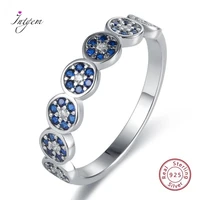 eyelet designer rings women 925 sterling silver size 10 female fashion ring blue stones and crystals wedding fine jewelry gifts