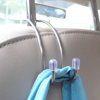 universal car headrest storage holder stainless steel silver easy installation car hook simple styling auto bag hange